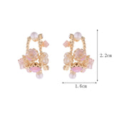 Crystal Micro Inlaid Pearl Earrings for Women