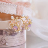 Crystal Micro Inlaid Pearl Earrings for Women