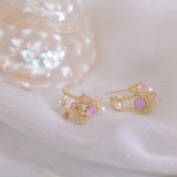 Crystal Micro Inlaid Pearl Earrings for Women