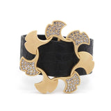 Crystal Cuff Leather Bracelet Women Wide Punk Jewelry