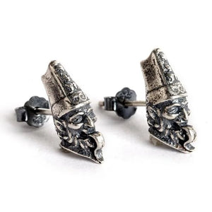Vintage 925 Silver Skull Earrings Punk Rock Jewelry