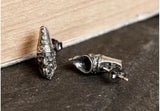 Vintage 925 Silver Skull Earrings Punk Rock Jewelry