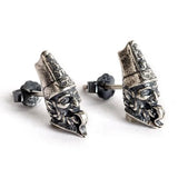 Vintage 925 Silver Skull Earrings Punk Rock Jewelry
