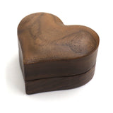 Heart Walnut Wood Ring Box Proposal Engagement Ring Holder