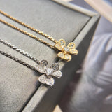 Sweet Zircon Clover Necklace Anniversary Gift for Ladies