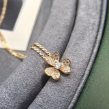 Sweet Zircon Clover Necklace Anniversary Gift for Ladies