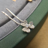 Sweet Zircon Clover Necklace Anniversary Gift for Ladies