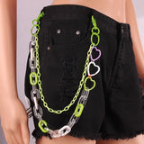 Hip Hop Resin Chain Keychain Multicolor Heart Pants Trousers Chain
