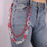 Hip Hop Resin Chain Keychain Multicolor Heart Pants Trousers Chain