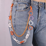 Hip Hop Resin Chain Keychain Multicolor Heart Pants Trousers Chain