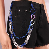 Hip Hop Resin Chain Keychain Multicolor Heart Pants Trousers Chain