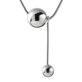 925 Sterling Silver Ball Pendant Necklace Women Fine Jewelry