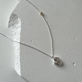 925 Sterling Silver Irregular Bead Pendant Necklace Women