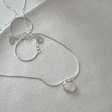 925 Sterling Silver Oval Bead Pendant Necklace Fine Jewelry