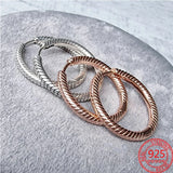 S925 Silver Diamond Hoop Rose Earrings Round Drop Women's Wedding Jewelry