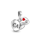Silver 925 PET Dog Cat Basin Dangle Charm Bead For Bracelets DIY