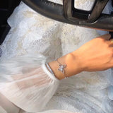 Elegant Hollow Butterfly Bracelet S925 Silver