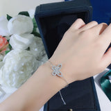 Elegant Hollow Butterfly Bracelet S925 Silver