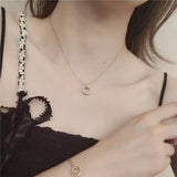 Top Famous Hot Jewelry Necklace Ladies European Tricolor Round Pendant