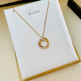 Top Famous Hot Jewelry Necklace Ladies European Tricolor Round Pendant