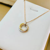 Top Famous Hot Jewelry Necklace Ladies European Tricolor Round Pendant