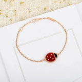 European Rose Bracelet Lucky Flower Ladybug Jewelry Set