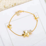 Golden Flower Lucky Clover Bracelet Sweet Romantic Wedding Party Gift