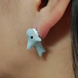 Dino Bite Stud Earrings Soft Pottery 3D Animal Jewelry
