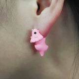 Dino Bite Stud Earrings Soft Pottery 3D Animal Jewelry