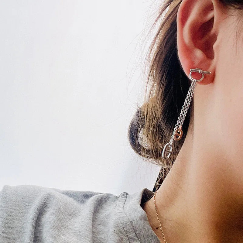 Japanese Hip Hop Creative Screw Earrings Vintage Stainless Steel
