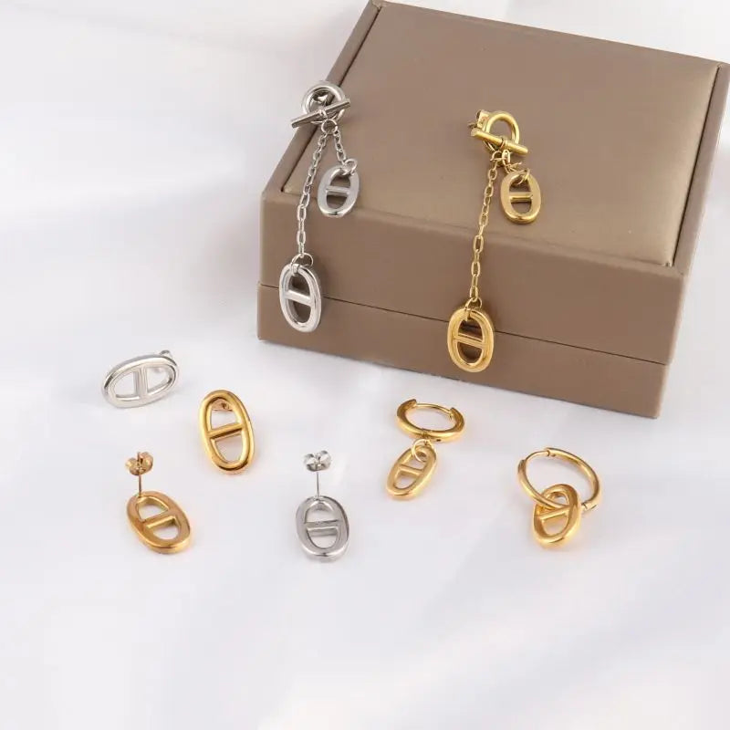 Japanese Hip Hop Creative Screw Earrings Vintage Stainless Steel