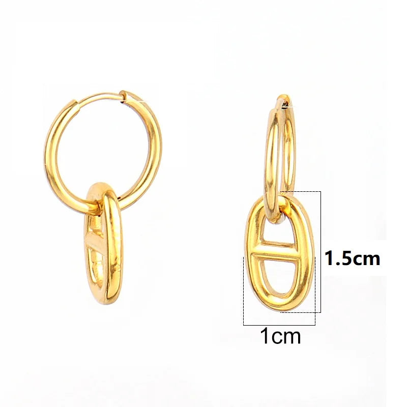 Japanese Hip Hop Creative Screw Earrings Vintage Stainless Steel