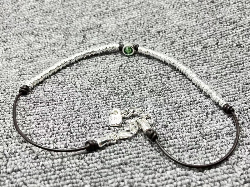 UNOde50 Silver Plated Green Beaded Necklace