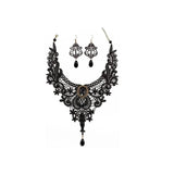 Women Lace Flower Choker Necklace Bracelet Set Wedding Party
