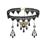 Women Lace Flower Choker Necklace Bracelet Set Wedding Party