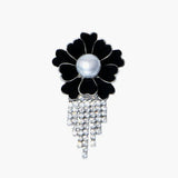 Natural Pearl Flower Tassel Zircon Brooches Suit Jewelry