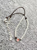 Orange Beaded Necklace 925 Silver Plated Holiday Gift