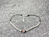 Orange Beaded Necklace 925 Silver Plated Holiday Gift