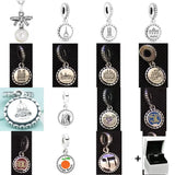 925 Sterling Silver Castle Pearl Pendant for European Bracelet