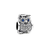 925 Silver Owl Emoticon Smiley Lucky Clover Angel Charm