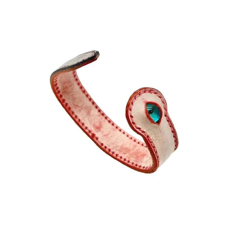 Color-blocking Eye Bracelet Leather Open Bracelet Banquet Jewelry
