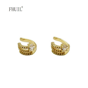 Zircon Plated Jewelry Clip Earrings For Women Girl Cuff Ear