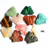 2023 Natural Stone Butterfly Pendants Mix Green Aventurines Agate Rose Quartz