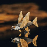 Ocean Flying Fish Brooch Creative Punk Micro-channel Banquet Jewelry Accessories