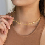 Thick Paperclip Chain Necklace Link Chain Choker Ladies Necklace