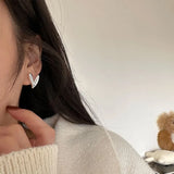 925 Sterling Silver Love Heart Stud Earrings Fine Jewelry