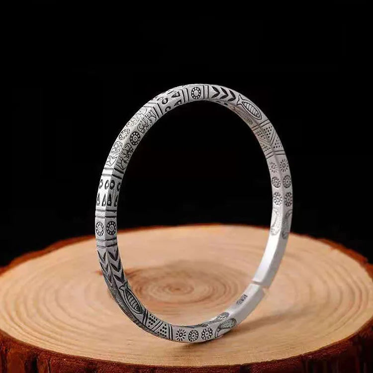 Vintage Silver Indian Totem Bracelet Men's Open Party Jewelry Gift