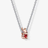 Rabbit Rose Necklace 925 Sterling Silver DIY Jewelry