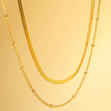 Double Layered Stainless Steel Chain Necklace for Women
