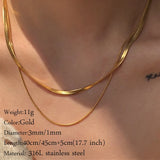 Double Layered Stainless Steel Chain Necklace for Women